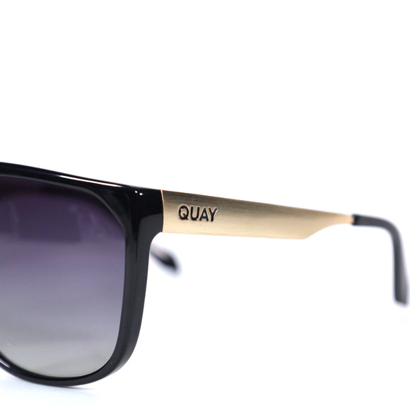 Quay Australia NO CURFEW Shield Sunglasses - Black/Smoke Polarized - NWT - Picture 5 of 12